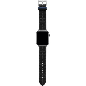 Λουράκι TED T Embossed Black Leather Strap για APPLE Watches 42-44 mm