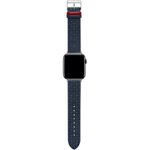Λουράκι TED T Embossed Blue Leather Strap για APPLE Watches 42-44 mm