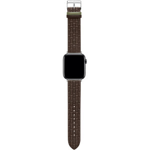Λουράκι TED T Embossed Brown Leather Strap για APPLE Watches 42-44 mm