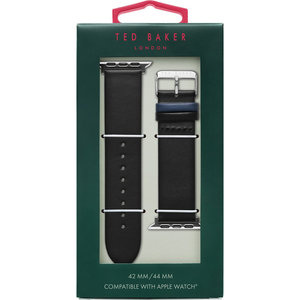 Λουράκι TED Basic Black Leather Strap για APPLE Watches 42-44 mm