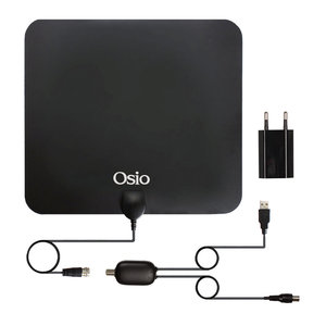 Osio OTA-2033 Λεπτή κεραία τηλεόρασης εσωτερικού χώρου με ενισχυτή και USB – 25 x 22 cm