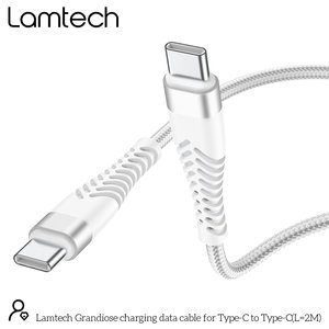 LAMTECH HQ UNBREAKABLE CABLE TYPE-C TO TYPE-C WHITE 2M