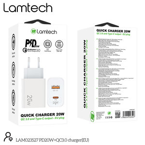 LAMTECH CHARGER USB QC3.0/TYPE-C 20W