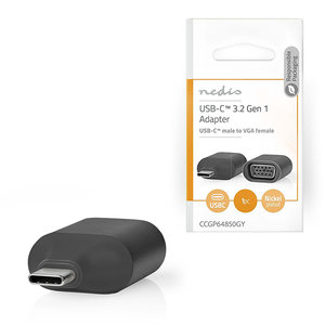 NEDIS CCGP64850GY USB Adapter USB 3.2 Gen 1 USB-C Male VGA Female Black / Grey P