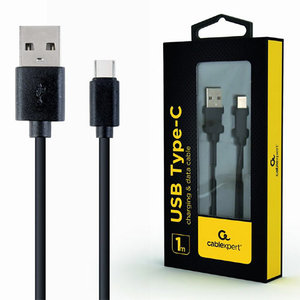 CABLEXPERT USB2,0 AM TO TYPE-C CABLE 1M BLACK RETAIL PACK