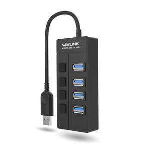 WAVLINK SUPERSPEED USB 3.0 4 PORT HUB WITH INDIVIDUAL POWER SWITCHES