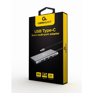 CABLEXPERT USB TYPE-C 3-IN-1 MULTIPORT ADAPTER (HUB+HDMI+PD)