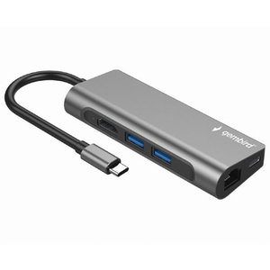 CABLEXPERT USB TYPE-C 5-IN-1 MULTIPORT ADAPTER (HUB+HDMI+PD+CARD READER+LAN)