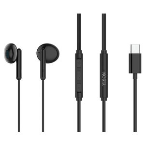 YISON earphones με μικρόφωνο X3, Type-C, 1.2m, μαύρα