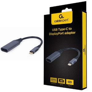 CABLEXPERT USB TYPE-C TO DISPLAYPORT MALE ADAPTER SPACE GREY RETAIL PACK