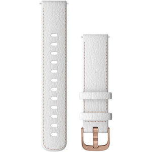 GARMIN Quick Release White Leather with Rose Gold Hardware Replacement Strap 18mm