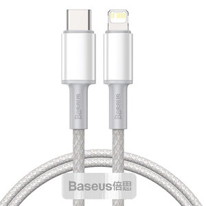 Baseus High Density Braided Fast Charging Data Cable Type-C to Lightning PD 20W 1m White