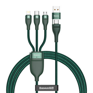 Baseus PD Cable 3 in 2 Type-C/USB to Type-C/USB/Lightning 100W 1.2m Green
