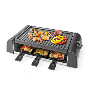 NEDIS FCRA220FBK6 Gourmet / Raclette Grill 6 Persons Temperature setting Non stick coating Rectangle
