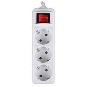 LAMTECH POWER STRIP WITH SWITCH 3 OUTLETS WHITE 1.5M