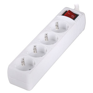 LAMTECH POWER STRIP WITH SWITCH 4 OUTLETS WHITE 1.5M