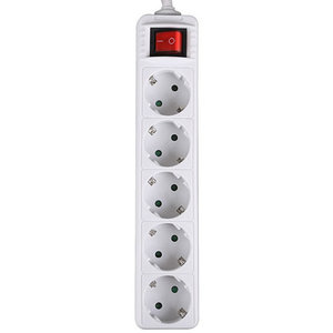 LAMTECH POWER STRIP WITH SWITCH 5 OUTLETS WHITE 1.5M