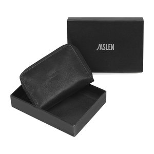 Πορτοφόλι με Μπρελόκ Ανδρικό JASLEN με RFID Δερμάτινο Μαύρο 204243-01