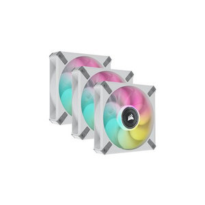 CORSAIR iCUE ML120 RGB ELITE Premium 120mm PWM Magnetic Levitation Fan - Triple Fan Kit with iCUE Lighting Node CORE (WHITE)