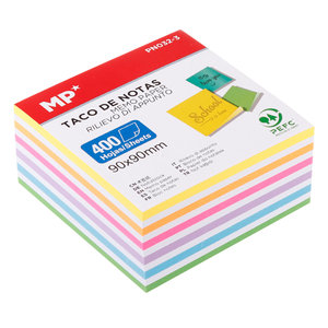 MP αυτοκόλλητα χαρτάκια σημειώσεων PN032-3, 90x90mm, 400τμχ, χρωματιστά