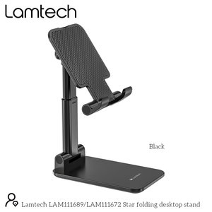 LAMTECH 2IN1 FOLDING DESKTOP STAND FOR SMARTPHONES AND TABLETS BLACK