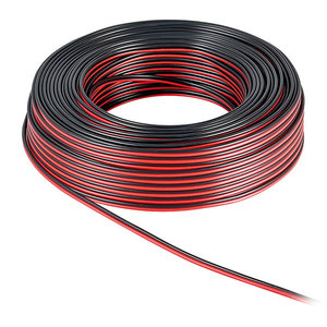POWERTECH καλώδιο ήχου 2x 0.50mm² CAB-SP003, CCA, 10m, μαύρο & κόκκινο