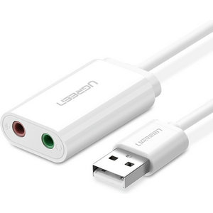 Ugreen US205 Εξωτερική USB Κάρτα Ήχου 2.0 σε Λευκό χρώμα