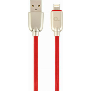 CABLEXPERT PREMIUM RUBBER LIGHTNING CHARGING AND DATA CABLE 1M RED RETAIL PACK