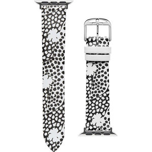 Λουράκι TED Seasonal Patterns Black & White Leather Strap για APPLE Watches 38-40 mm