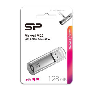 SILICON POWER USB Flash Drive Marvel M02, 128GB, USB 3.2, γκρι