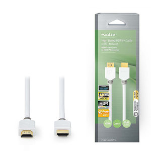 NEDIS CVBW34000WT30 HIGH SPEED HDMI CABLE WITH ETHERNET 4K at 60Hz 18Gbps 3.00m WHITE