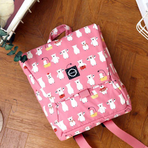 8848 TRAPEZOIDAL BACKPACK FOR CHILDREN WITH WHITE BEARS PRINT
