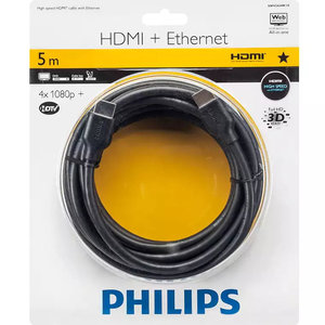 Philips SWV2434W/10GRS Καλώδιο HDMI High Speed 4K με ethernet αρσενικό σε αρσενικό 5.0 m