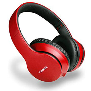 TOSHIBA AUDIO SLICK SERIES BT OVER EAR FOLDABLE HEADPHONES RED