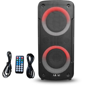 Akai ABTS-TK19 Φορητό ηχείο Bluetooth με LED, TWS, USB, micro SD, Aux-In και είσοδο ενσύρματου  μικροφώνου