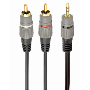 CABLXPERT 3,5MM STEREO PLUG TO 2*RCA PLUGS 1,5M CABLE GOLD-PLATD CONNECTORS