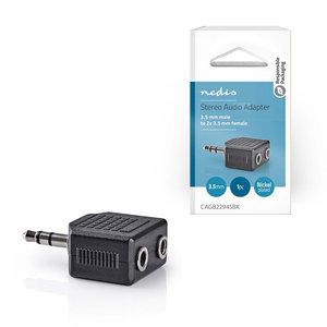NEDIS CAGB22945BK Stereo Audio Adapter 3.5 mm Male - 2x 3.5 mm Female Black