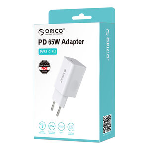 ORICO φορτιστής τοίχου PV65-C, USB Τype-C, PD QC 3.0, 65W, λευκός