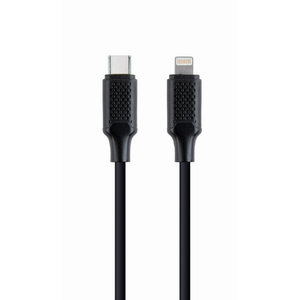 CABLEXPERT TYPE-C TO 8-PINS CHARGING AND DATA CABLE 1,5M BLACK RETAIL PACK