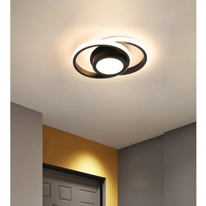 POWERTECH LED φωτιστικό οροφής HLL-0085, 32W, 2800lm, 27x21cm, μαύρο