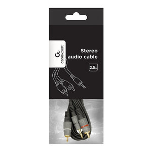 CABLXPERT 3,5MM STEREO PLUG TO 2*RCA PLUGS 2,5M CABLE GOLD-PLATED CONNECTORS