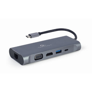 CABLEXPERT USB TYPE-C 7-IN-1 MULTIPORT ADAPTER (HUB3.0+HDMI+VGA+PD+CARD READER+STEREO AUDIO)