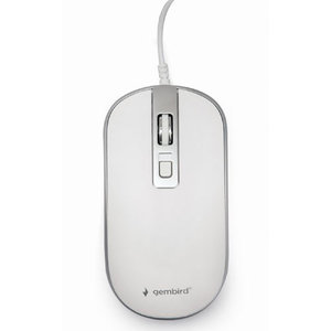 GEMBIRD USB WIRED OPTICAL MOUSE WHITE/SILVER