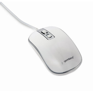 GEMBIRD USB WIRED OPTICAL MOUSE WHITE/SILVER
