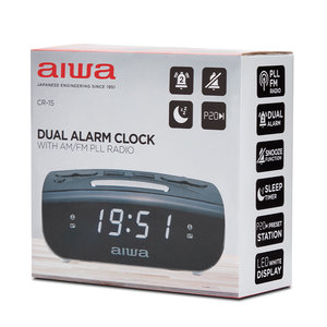 AIWA DUAL ALARM CLOCK WITH AM/FM PLL RADIO