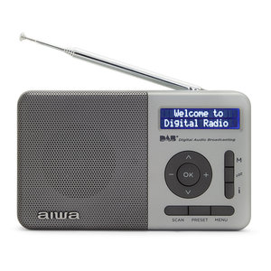 AIWA RADIO DAB+ FM-RDS WITH SPEAKER AND EARPHONES SILVER
