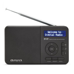 AIWA RADIO DAB+ FM-RDS WITH SPEAKER AND EARPHONES BLACK