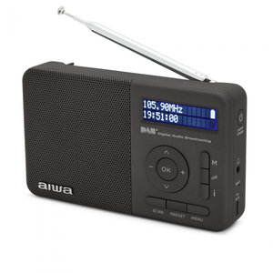 AIWA RADIO DAB+ FM-RDS WITH SPEAKER AND EARPHONES BLACK