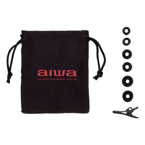AIWA STEREO 3,5MM IN-EAR HEADPHONE WITH REMOTE AND MIC BLACK