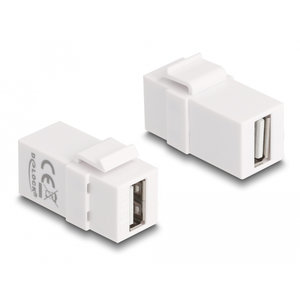 DELOCK Keystone module USB 87830, θηλυκό σε θηλυκό, λευκό